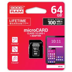 Goodram M1AA Micro SD clase 10 64GB c/adapt