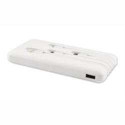 COOLBOX POWERBANK 10K MAH BLANCO CABLES INTEGRADOS