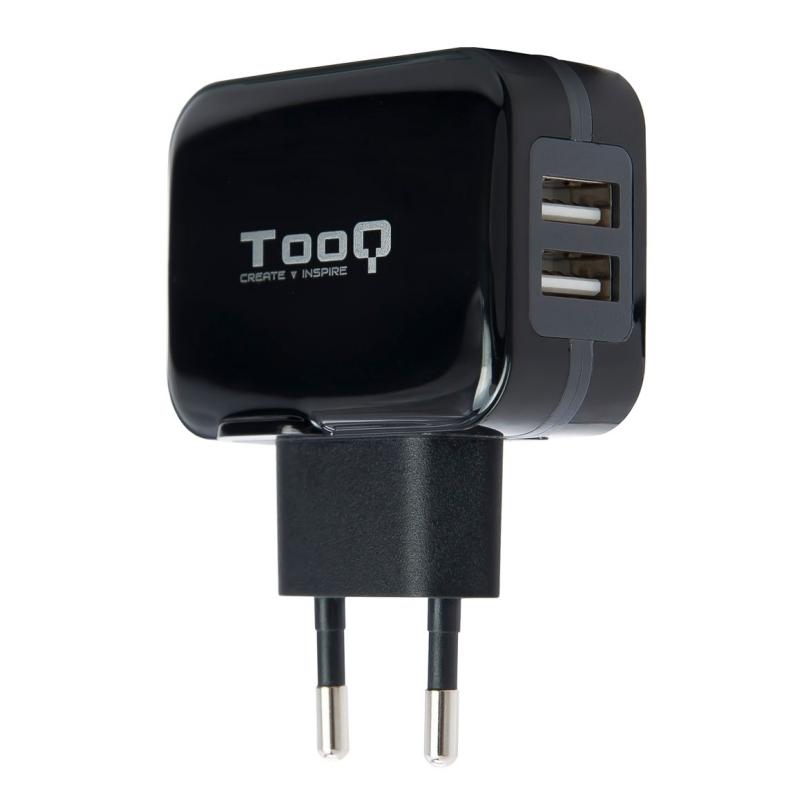 TooQ TQWC-1S02 Cargador de pared 2 USB Negro