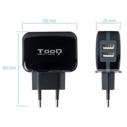 TooQ TQWC-1S02 Cargador de pared 2 USB Negro