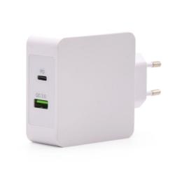 Tooq Cargador de pared doble USB-C PD+ USB A