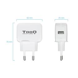 TOOQ Cargador pared 1xUSB Blanco 12w