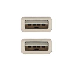 Nanocable Cable USB 2.0, tipo A/M-A/M Beige, 1m