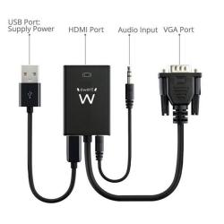 EWENT EW9866 Adaptador Vga/Hdmi con Audio