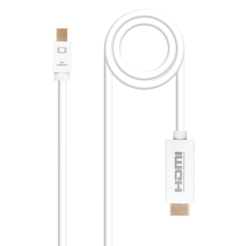 Nanocable Cable Conversor Mini DP/ HDMI 2 M Blanco