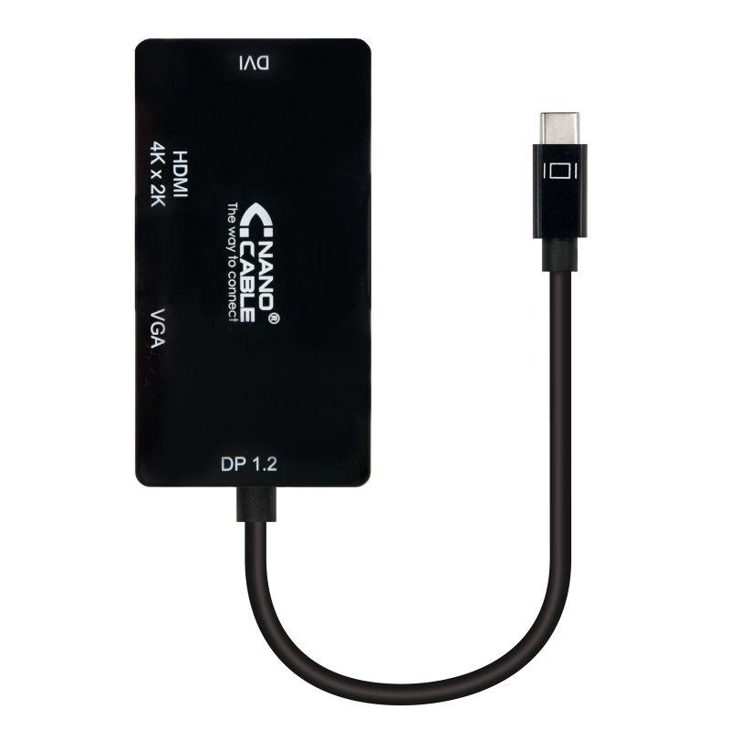 Nanocable Conversor USB-C a VGA/DVI/HDMI 10 cm