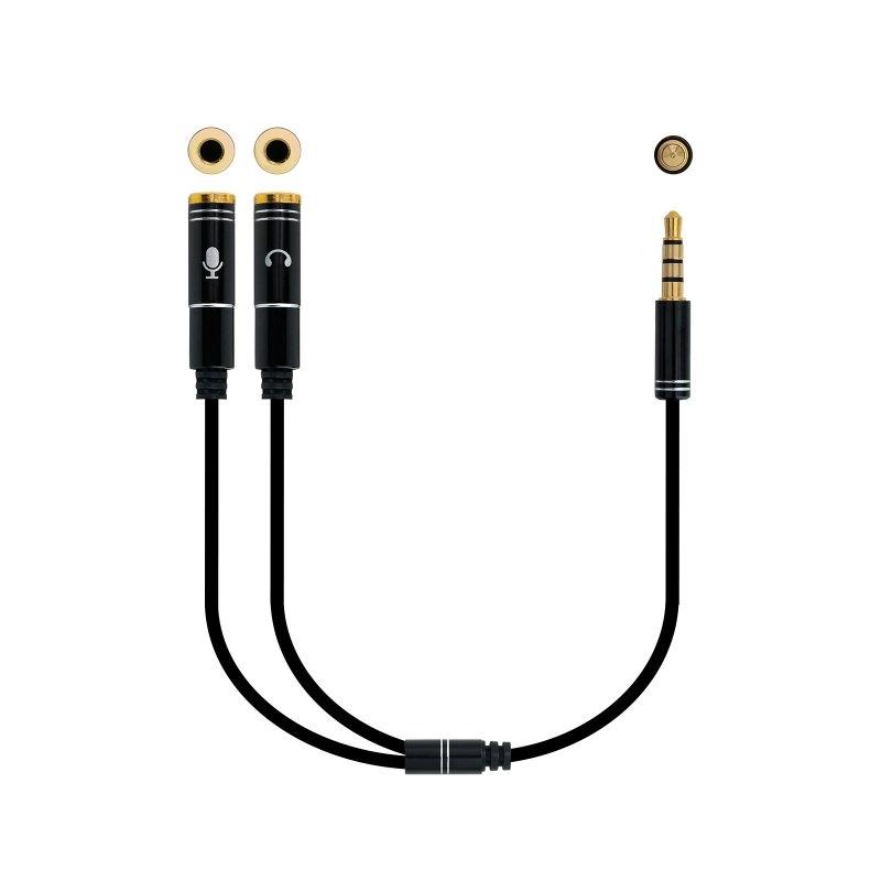 Nanocable Cable Ad AudioJack 3.5 4Pin-2x 3pin 30cm