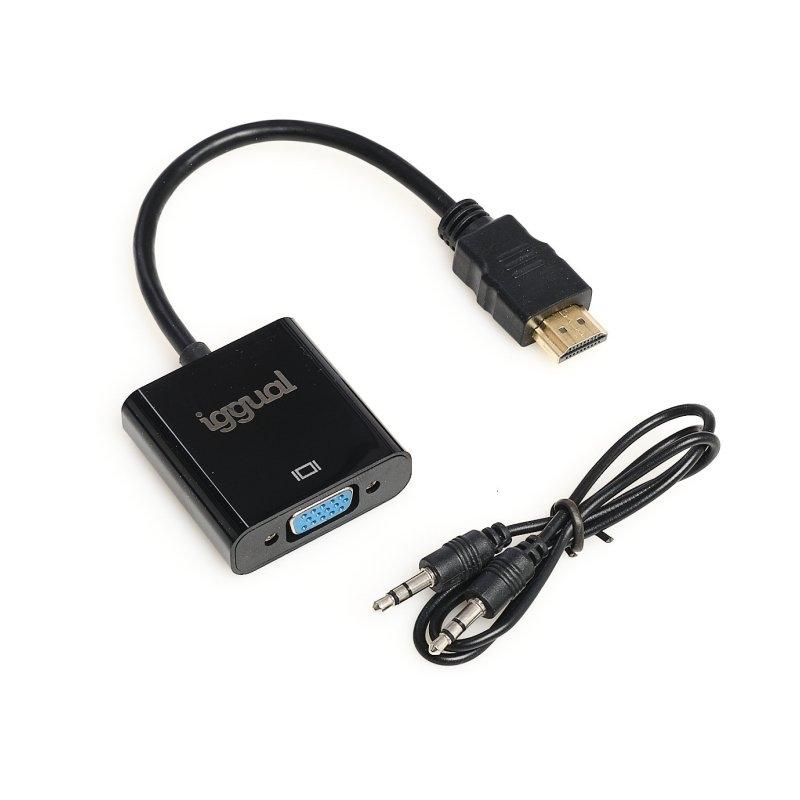 iggual Adaptador HDMI a VGA + audio (3.5 mm)