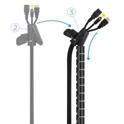 Nanocable Organizador de cables flexible 25mm 1 m.