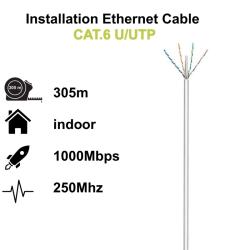 Ewent Bobina cable red Cat. 6 U/UTP, PVC, 305mt