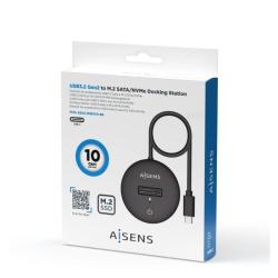 Aisens USB-C Dock M.2 Sata/Nvme-Usb3.1 Gen2 Negra