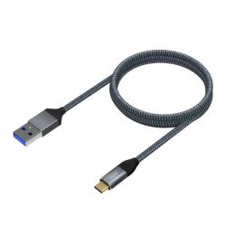 Aisens Cable USB 3.1 Gen2 Alu 3A CM-AM Gris 0.5M