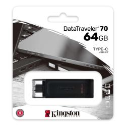 Kingston DataTraveler DT70 64GB USB C 3.2  Negro