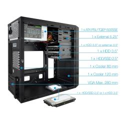 Tooq Caja Micro ATX TQC-4735U3C-B 500W USB3.0