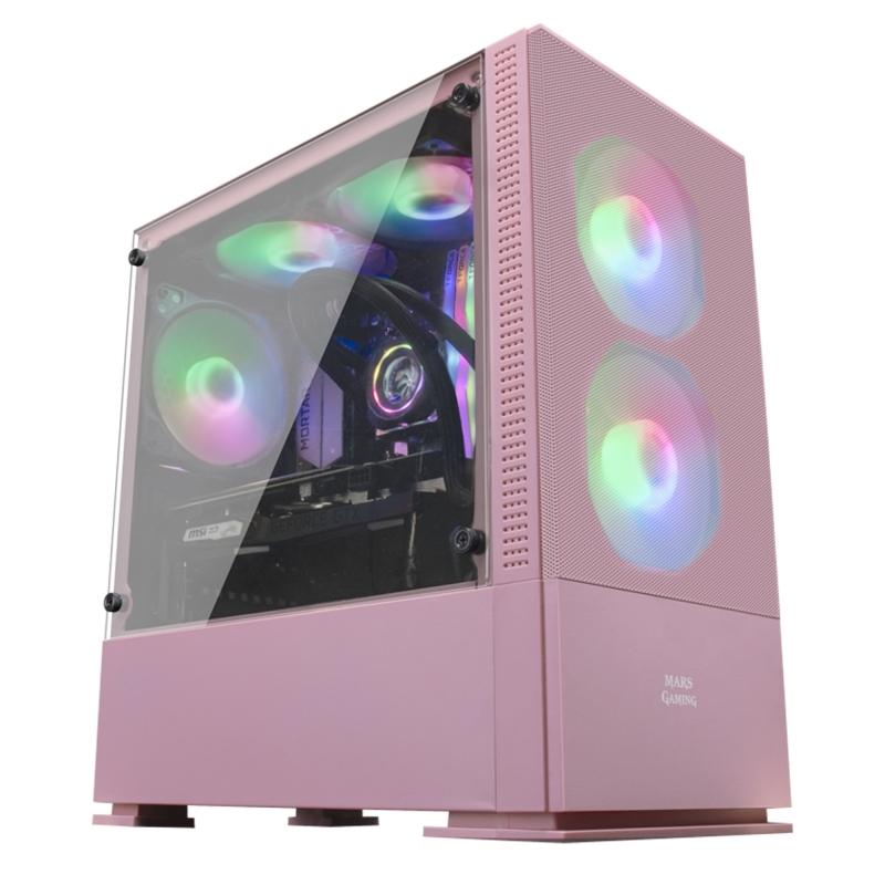 Mars Gaming Caja MCZ PREMIUM M-ATX 2X FRGB Rosa