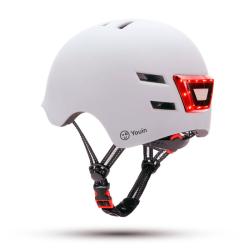 YOUIN Casco con LED frontal/trasero BLANCO talla M