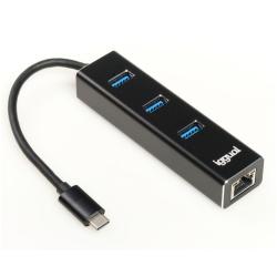 iggual Hub tipo C x 3 puertos USB 3.1+RJ45 Gigabit