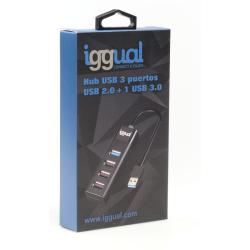 iggual Hub USB x 3 puertos USB 2.0 + 1 USB 3.0